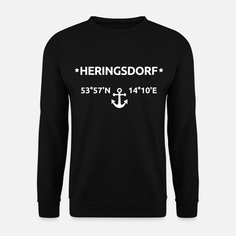 Heringsdorf Koordinaten - Unisex Pullover - Schwarz