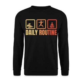 Daily Yoga Routine - Unisex Sweatshirt - black - Front - Alina (178cm) & Michal (187cm)