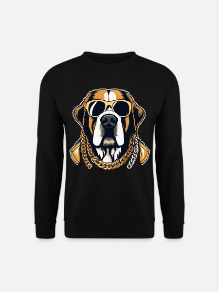 Bernhardiner Gangsta Gangster Hund Geschenk - Unisex Pullover - Schwarz