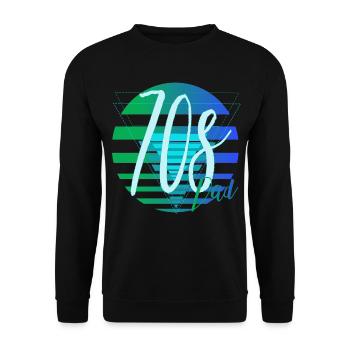 70s Dad – Retro Vater Design - Unisex Pullover - Schwarz - Vorne - Alina (178cm) & Michal (187cm)