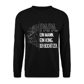 Papa – Le Protecteur | Conception de père fort - Sweat-shirt Unisexe - noir - Devant - Alina (178cm) & Michal (187cm)