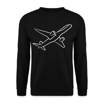 Airplane Sketch - Unisex Sweatshirt - black - Front - Alina (178cm) & Michal (187cm)