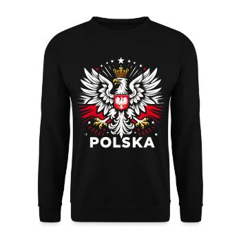 Poland Polska Polish coat of arms eagle flag gift - Unisex Sweatshirt - black - Front - Alina (178cm) & Michal (187cm)