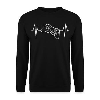 Heartbeat Gamepad ECG - Unisex Sweatshirt - black - Front - Alina (178cm) & Michal (187cm)