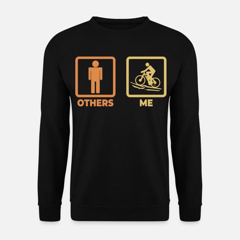 Mountainbiker Strichmännchen - Unisex Pullover - Schwarz