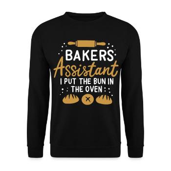 Baker's assistant - Unisex Sweatshirt - black - Front - Alina (178cm) & Michal (187cm)