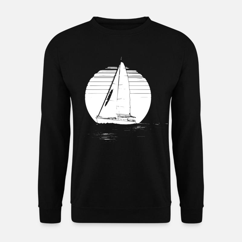 Sailboat Drawing - Unisex Sweatshirt - black
