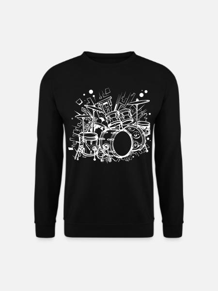Drum Kit Line Art - Unisex Sweatshirt - black
