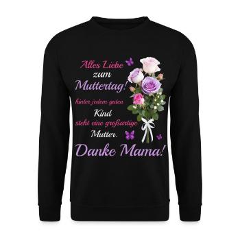 Happy Mother's Day - Unisex Sweatshirt - black - Front - Alina (178cm) & Michal (187cm)