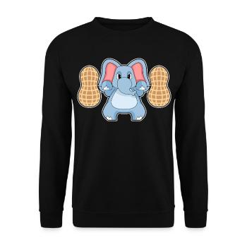 Elephant Bodybuilder Barbell Bodybuilding - Unisex Sweatshirt - black - Front - Alina (178cm) & Michal (187cm)