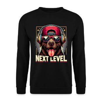 Cadeau de chien de gangster de niveau supérieur de labrador brun - Sweat-shirt Unisexe - noir - Devant - Alina (178cm) & Michal (187cm)
