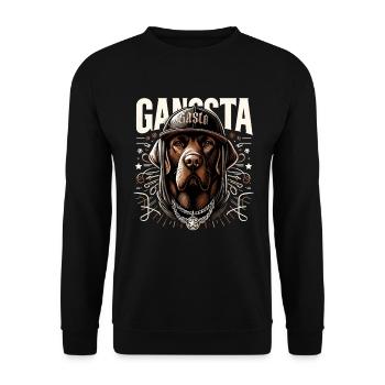 Cadeau de chien Gangsta Gangster Labrador brun - Sweat-shirt Unisexe - noir - Devant - Alina (178cm) & Michal (187cm)