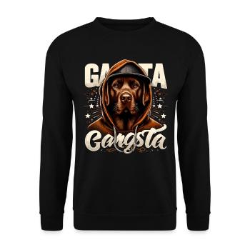 Cadeau de chien de vie de gangster du Labrador brun - Sweat-shirt Unisexe - noir - Devant - Alina (178cm) & Michal (187cm)