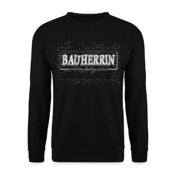 CONSTRUCTEUR avec hypothèque musculaire - Maçonnerie de construction de maison - Sweat-shirt Unisexe - noir - Devant - Alina (178cm) & Michal (187cm)