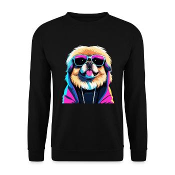 Pekingese Gangster Next Level Lion Dog Dog Gesch - Unisex Sweatshirt - black - Front - Alina (178cm) & Michal (187cm)