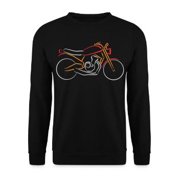 Moto Classique Bike Contours Multicolore - Sweat-shirt Unisexe - noir - Devant - Alina (178cm) & Michal (187cm)