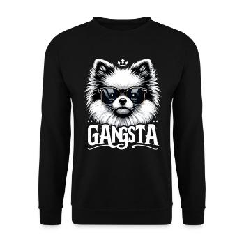 Petit cadeau de chien Spitz Gangsta Gangster - Sweat-shirt Unisexe - noir - Devant - Alina (178cm) & Michal (187cm)