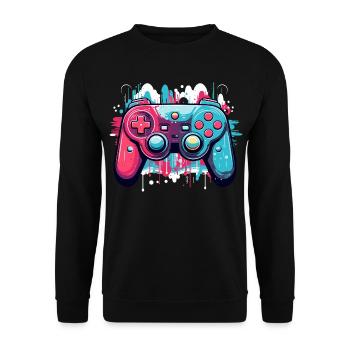 Game Controllers - Unisex Sweatshirt - black - Front - Alina (178cm) & Michal (187cm)
