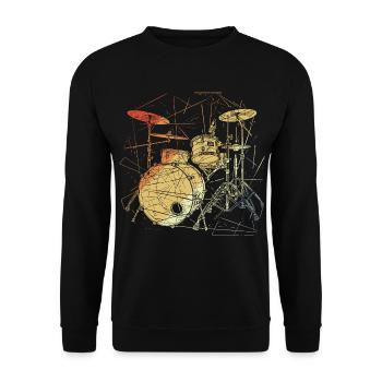 Drums Retrowave - Unisex Sweatshirt - black - Front - Alina (178cm) & Michal (187cm)