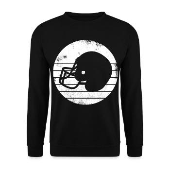 Football Helm Zeichnung - Unisex Pullover - Schwarz - Vorne - Alina (178cm) & Michal (187cm)
