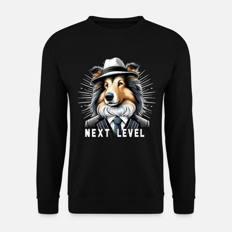 Collie Anzug schick Hund Hut Geschenk - Unisex Pullover - Schwarz