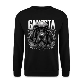 Allemand Wirehaired Gangster Gangster Chien Lunettes Ges - Sweat-shirt Unisexe - noir - Devant - Alina (178cm) & Michal (187cm)