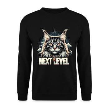 Maine Coon Cat Next Level Gift - Unisex Sweatshirt - black - Front - Alina (178cm) & Michal (187cm)