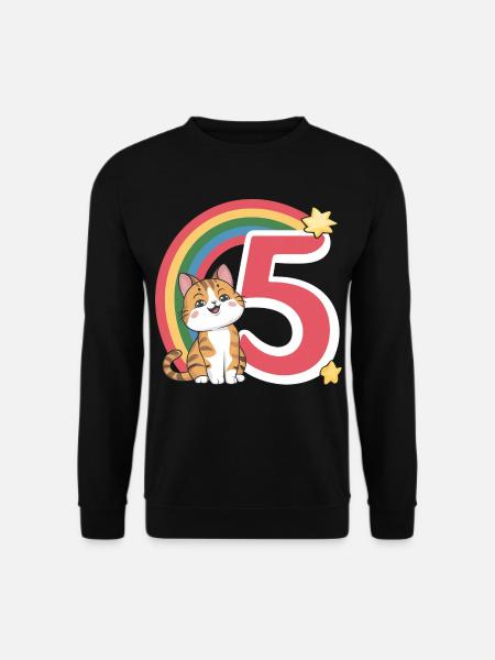 Süße Katze - 5. Geburtstag - 5 Jahre - Unisex Pullover - Schwarz