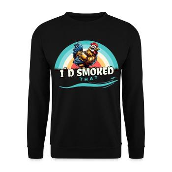 J’avais fumé ce drôle de dicton de poulet grillé au barbecue - Sweat-shirt Unisexe - noir - Devant - Alina (178cm) & Michal (187cm)