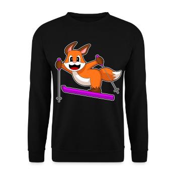 Fuchs Skispringer Ski Wintersport - Unisex Pullover - Schwarz - Vorne - Alina (178cm) & Michal (187cm)