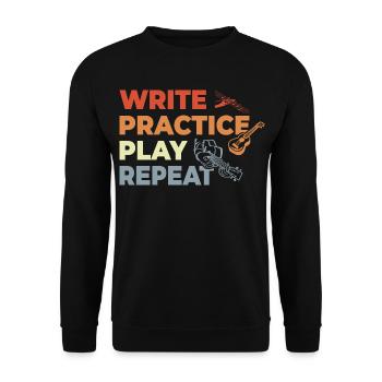 Ukulele Zitat Retro Stil - Unisex Pullover - Schwarz - Vorne - Alina (178cm) & Michal (187cm)
