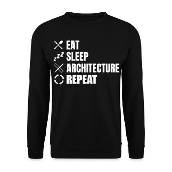 Eat Sleep Architecture Repeat - Unisex Sweatshirt - black - Front - Alina (178cm) & Michal (187cm)