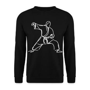 Judoka Sketch - Unisex Sweatshirt - black - Front - Alina (178cm) & Michal (187cm)
