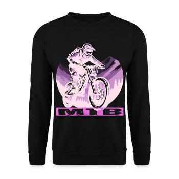 MTB Bike - Unisex Sweatshirt - black - Front - Alina (178cm) & Michal (187cm)