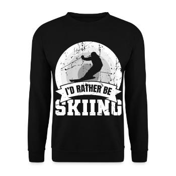Drôle de dicton de skieur - Sweat-shirt Unisexe - noir - Devant - Alina (178cm) & Michal (187cm)
