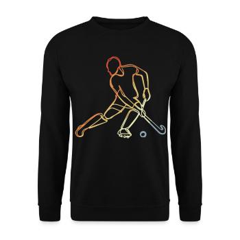 Vintage Feldhockey Skizze - Unisex Pullover - Schwarz - Vorne - Alina (178cm) & Michal (187cm)