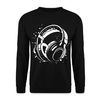 Dj Headphones Sketch - Sweat-shirt Unisexe - noir - Devant - Alina (178cm) & Michal (187cm)