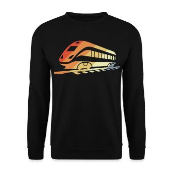 Eisenbahn Retro Stil - Unisex Pullover - Schwarz - Vorne - Alina (178cm) & Michal (187cm)