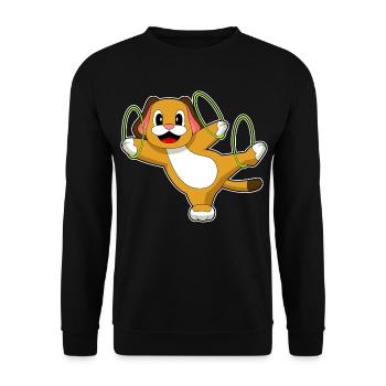 Dog Fitness Hoop Workout Gymnastics - Unisex Sweatshirt - black - Front - Alina (178cm) & Michal (187cm)