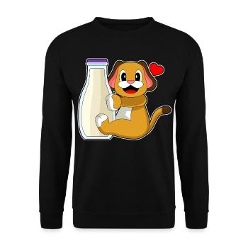 Hund Milch - Unisex Pullover - Schwarz - Vorne - Alina (178cm) & Michal (187cm)