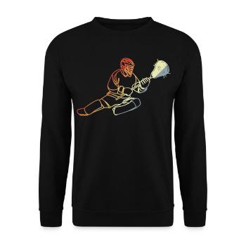 Lacrosse Goaltender Vintage - Unisex Sweatshirt - black - Front - Alina (178cm) & Michal (187cm)