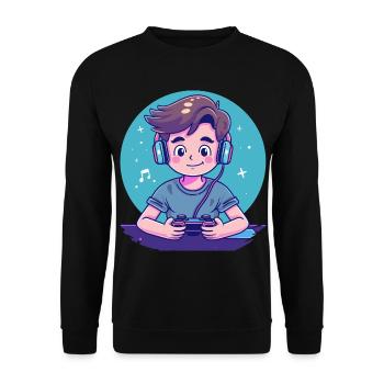 Garçon de jeu - Sweat-shirt Unisexe - noir - Devant - Alina (178cm) & Michal (187cm)