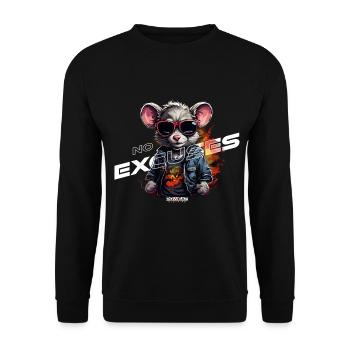 No Excuses - Unisex Pullover - Schwarz - Vorne - Alina (178cm) & Michal (187cm)