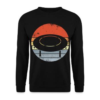 Vintage Trampolin Zeichnung - Unisex Pullover - Schwarz - Vorne - Alina (178cm) & Michal (187cm)