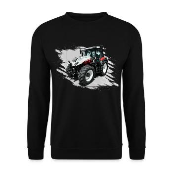 Tracteur Steyr Blanc - Sweat-shirt Unisexe - noir - Devant - Alina (178cm) & Michal (187cm)
