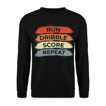 Courir Dribble Score Répéter - Sweat-shirt Unisexe - noir - Devant - Alina (178cm) & Michal (187cm)