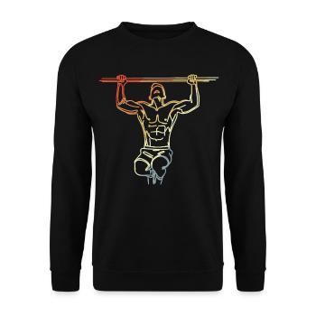 Fitness Sportsman Sketch - Unisex Sweatshirt - black - Front - Alina (178cm) & Michal (187cm)