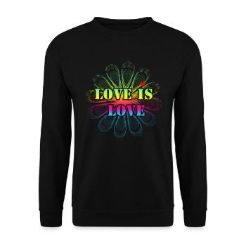 love is love - Unisex Pullover - Schwarz - Vorne - Alina (178cm) & Michal (187cm)