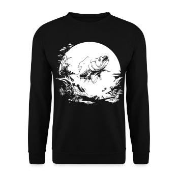 Angler Drawing - Unisex Sweatshirt - black - Front - Alina (178cm) & Michal (187cm)