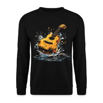 Ukulele Illustration - Unisex Pullover - Schwarz - Vorne - Alina (178cm) & Michal (187cm)